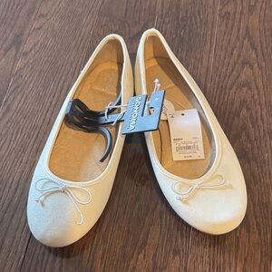 Sonoma Girls Glitter Ivory Ballet Flats Size 4